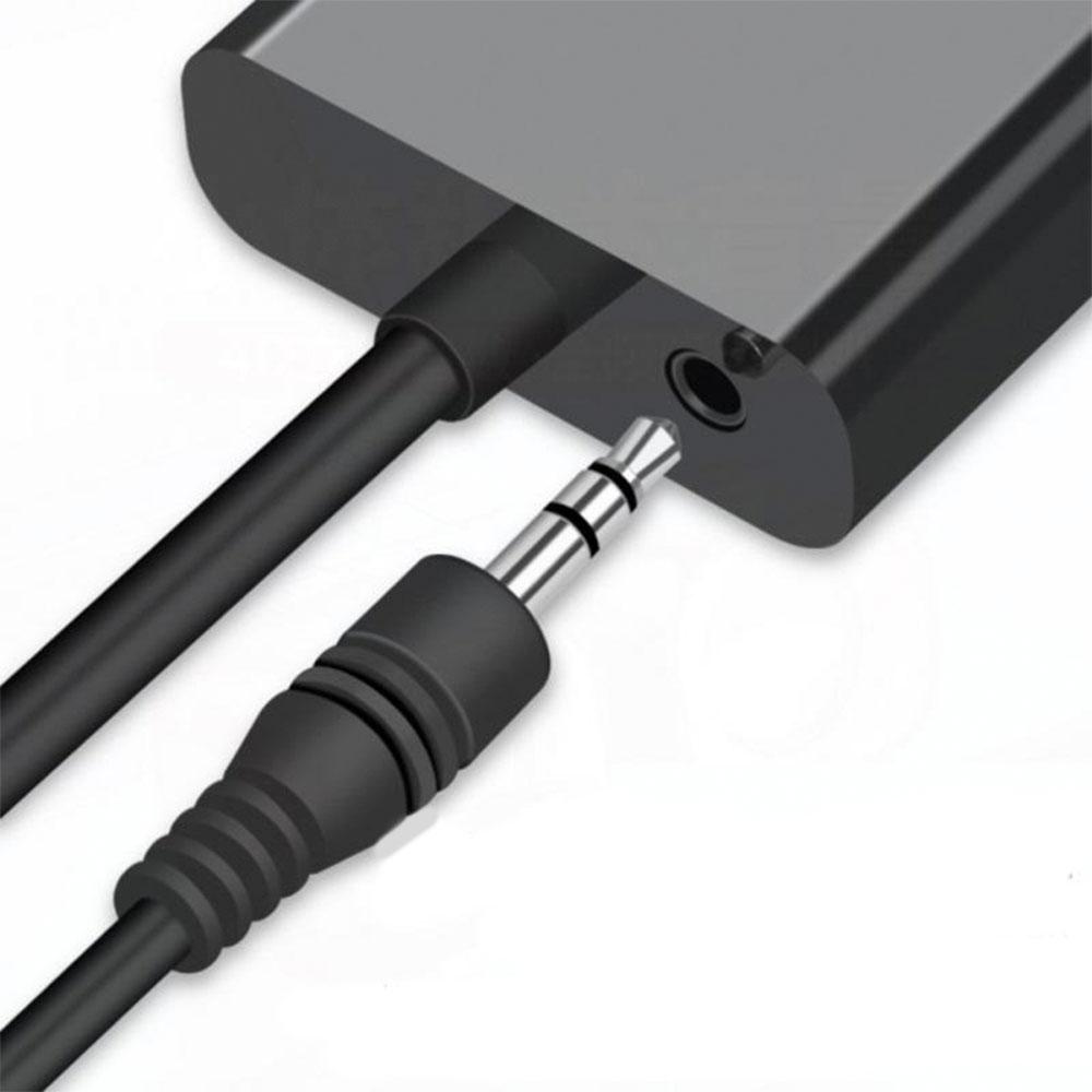 Конвертер HDMI на VGA + аудіовиход, Чорний / Адаптер перехідник для монітора / Відеокабель