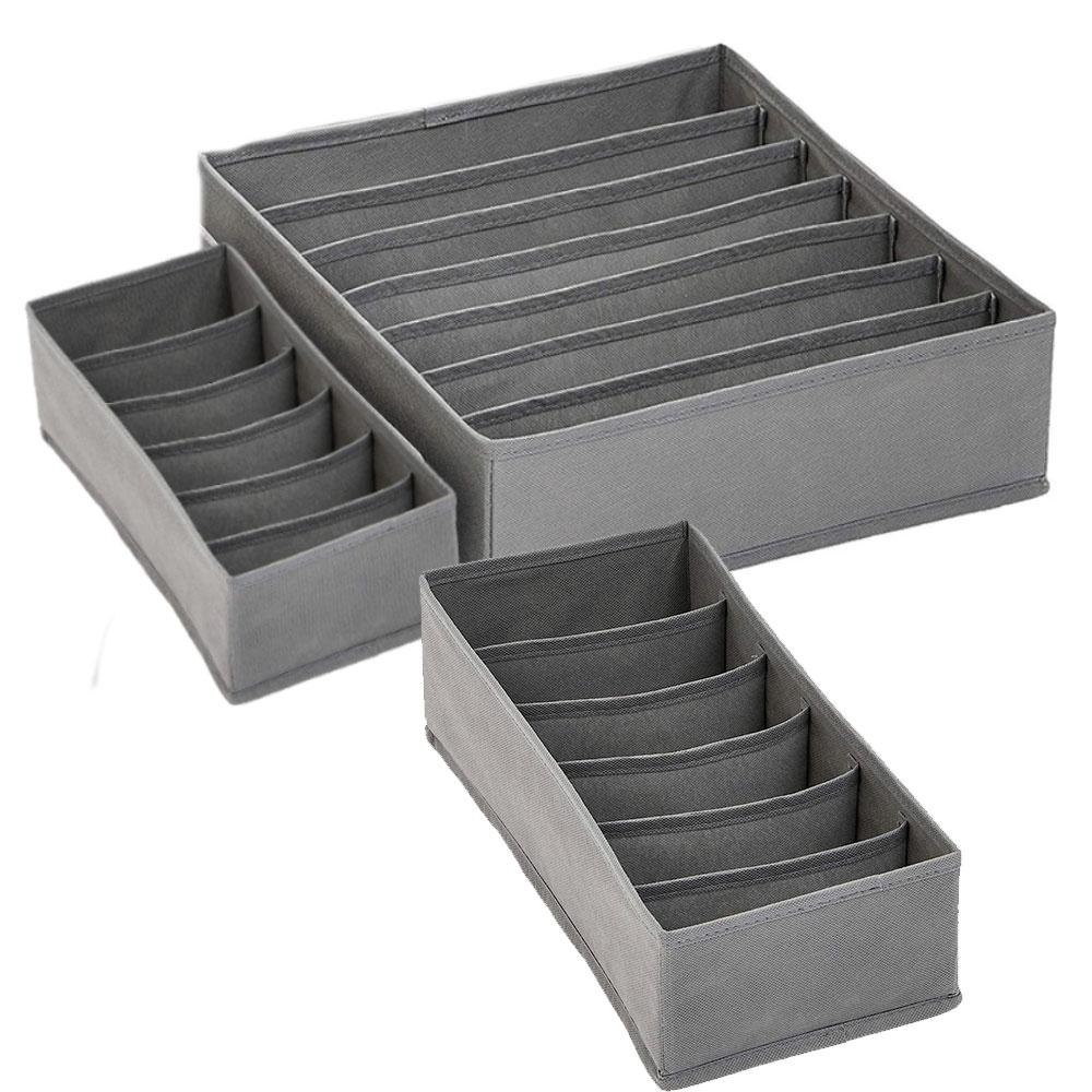 Набір органайзерів для нижньої білизни 3в1, складні / Універсальний органайзер для речей та шкарпеток