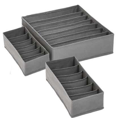 Набір органайзерів для нижньої білизни 3в1, складні / Універсальний органайзер для речей та шкарпеток