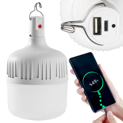 Акумуляторна лампа для кемпінгу 80Вт, з гачком + USB / Лампа на акумуляторі / Кемпінгова Лед лампа