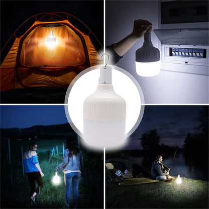 Акумуляторна лампа для кемпінгу 80Вт, з гачком + USB / Лампа на акумуляторі / Кемпінгова Лед лампа