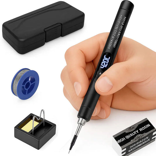 Портативний паяльник з дисплеєм 450°, USB, C200S G / Акумуляторний паяльник / Паяльник для мікросхем