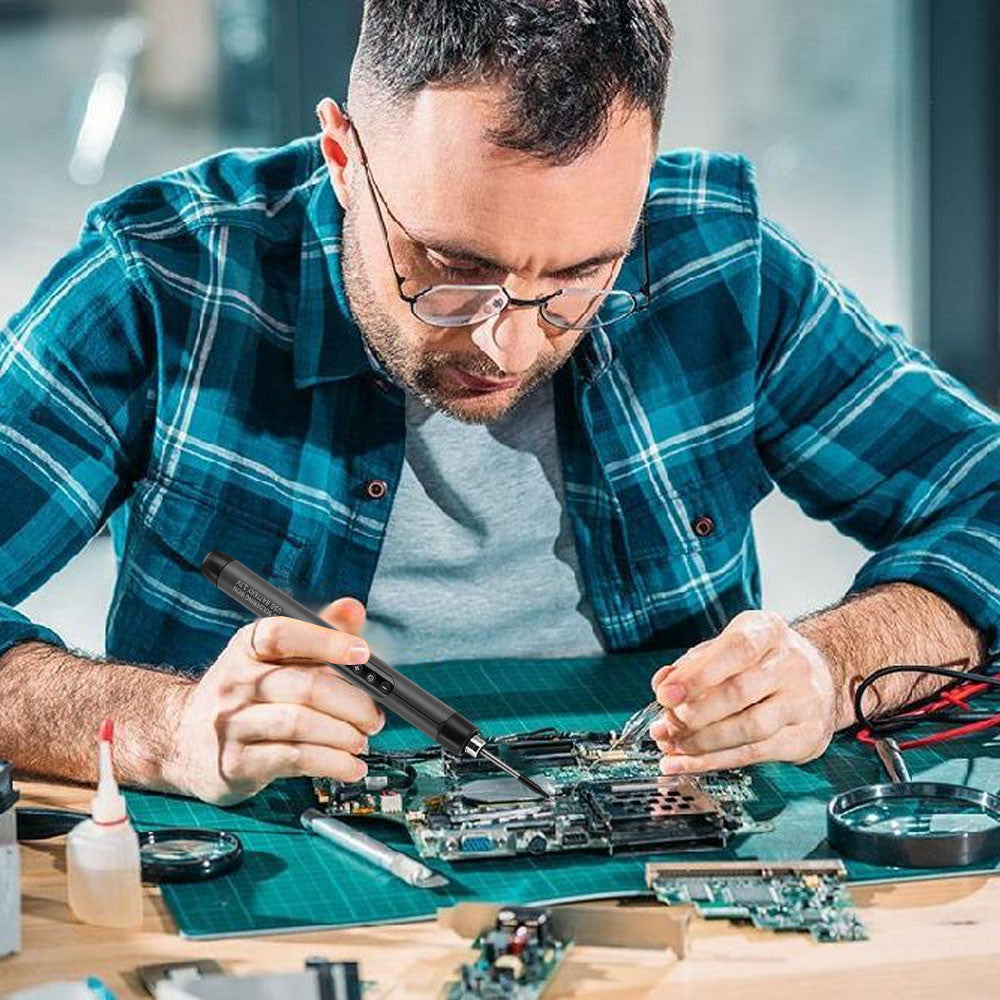 Портативний паяльник з дисплеєм 450°, USB, C200S G / Акумуляторний паяльник / Паяльник для мікросхем