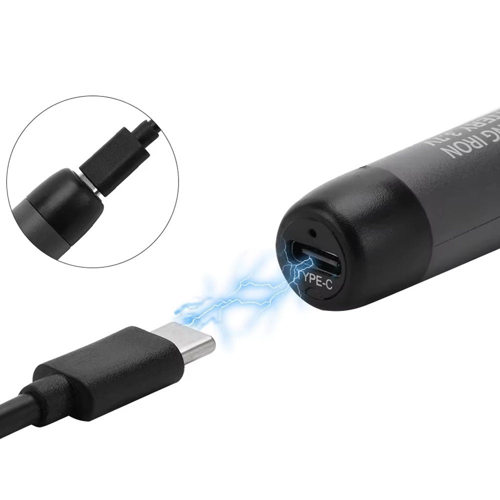 Портативний паяльник з дисплеєм 450°, USB, C200S G / Акумуляторний паяльник / Паяльник для мікросхем