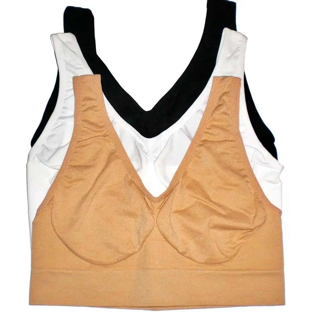 Комплект безшовних бюстгалтерів 3шт (Розмір XL), Ahh Bra / Безшовний топ / Безшовний ліфчик XL