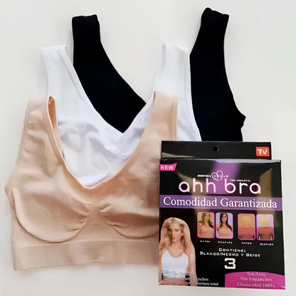 Комплект безшовних бюстгалтерів 3шт (Розмір 3XL), Ahh Bra / Безшовний топ / Безшовний ліфчик