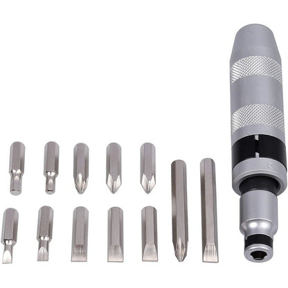 Викрутка ударно-поворотна Impact Screwdriver Set + 12 біт / Міні набір інструментів у кейсі