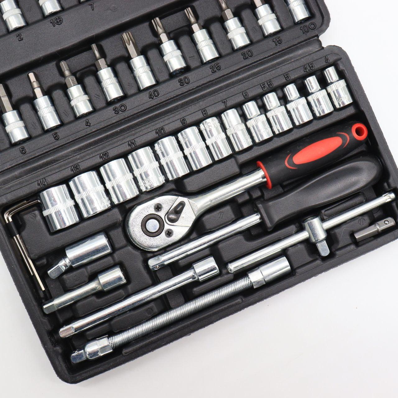 Набір інструментів 46 предметів / Професійний набір торцевих ключів / Набір ключів для авто