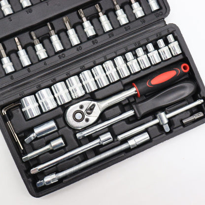 Набір інструментів 46 предметів / Професійний набір торцевих ключів / Набір ключів для авто