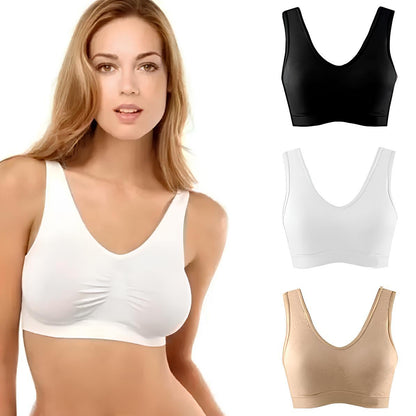 Комплект безшовних бюстгалтерів 3шт (Розмір XL), Ahh Bra / Безшовний топ / Безшовний ліфчик XL