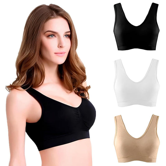 Комплект безшовних бюстгалтерів 3шт (Розмір 2XL), Ahh Bra / Безшовний топ / Безшовний ліфчик