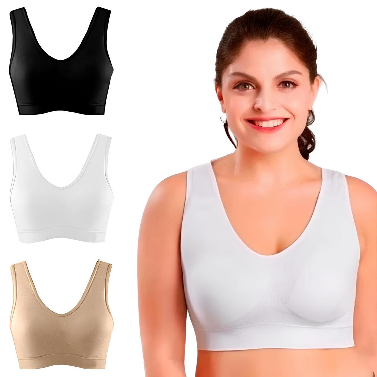 Комплект безшовних бюстгалтерів 3шт (Розмір 3XL), Ahh Bra / Безшовний топ / Безшовний ліфчик