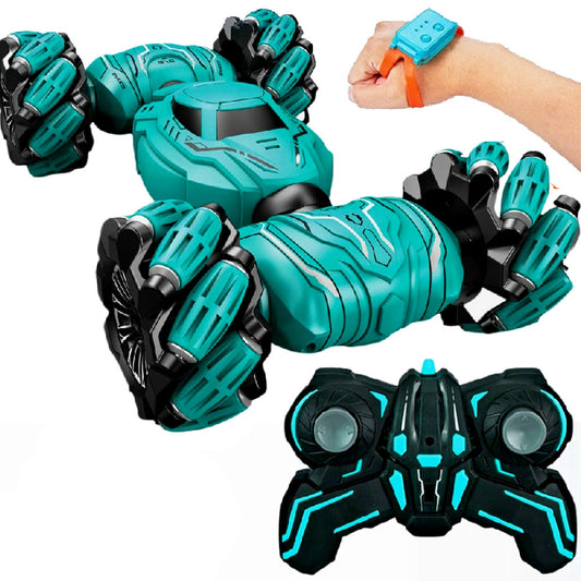 Машинка перевертень на радіокеруванні від USB, 986-14, Блакитний / Дитяча трюкова машинка на пульті управління