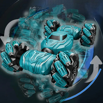 Машинка перевертень на радіокеруванні від USB, 986-14, Блакитний / Дитяча трюкова машинка на пульті управління