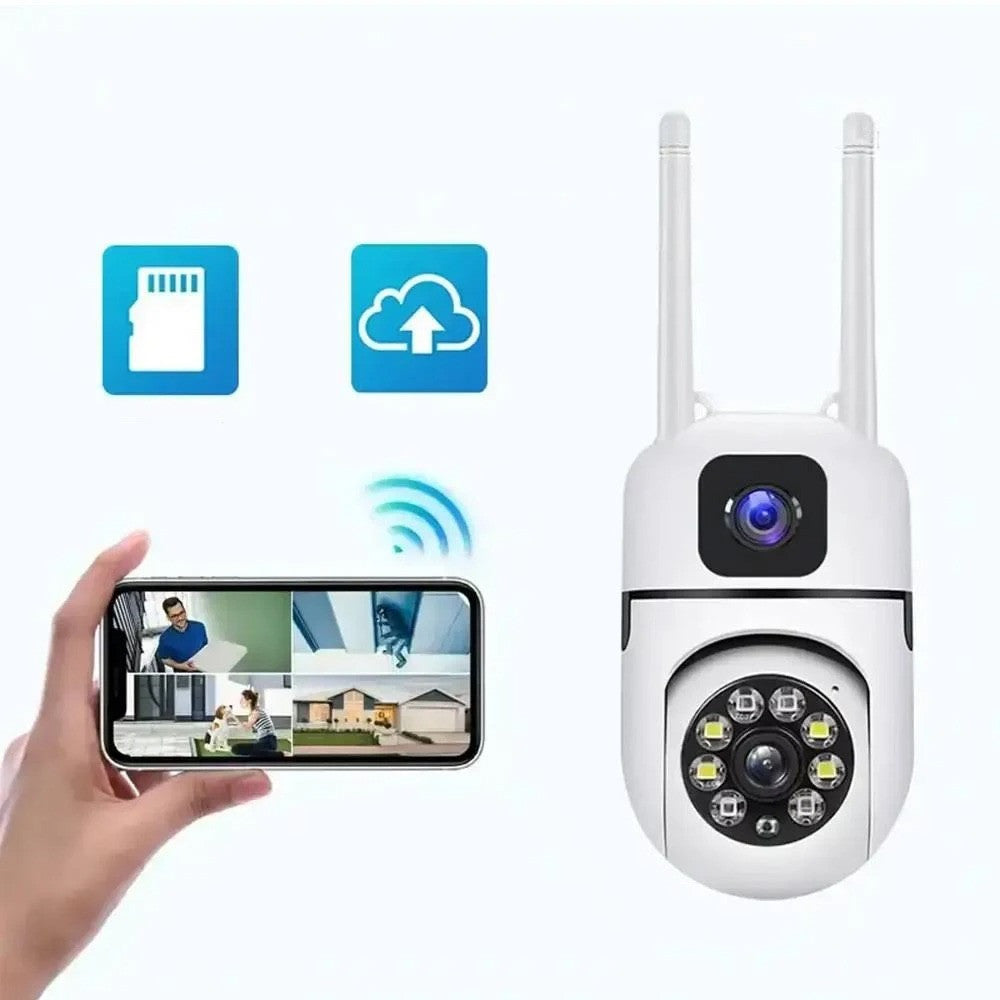 Вулична WiFi камера відеоспостереження 8Мп, Dual Lens E10 / Зовнішня камера спостереження / Поворотна вайфай камера