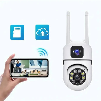 Вулична WiFi камера відеоспостереження 8Мп, Dual Lens E10 / Зовнішня камера спостереження / Поворотна вайфай камера