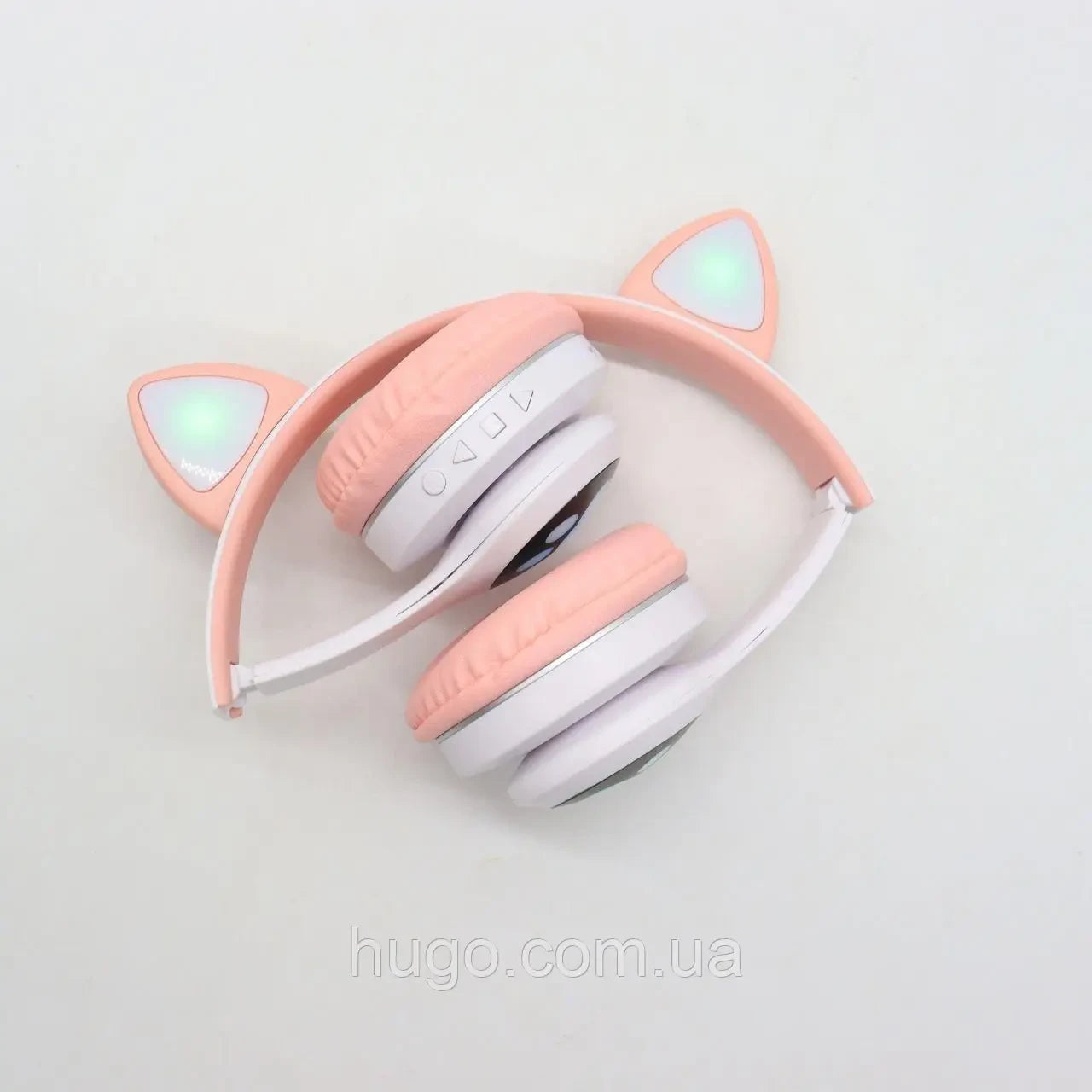 Бездротові навушники Котячі вушка VZV-23M, Рожеві / Дитячі блютуз навушники з підсвічуванням та мікрофоном