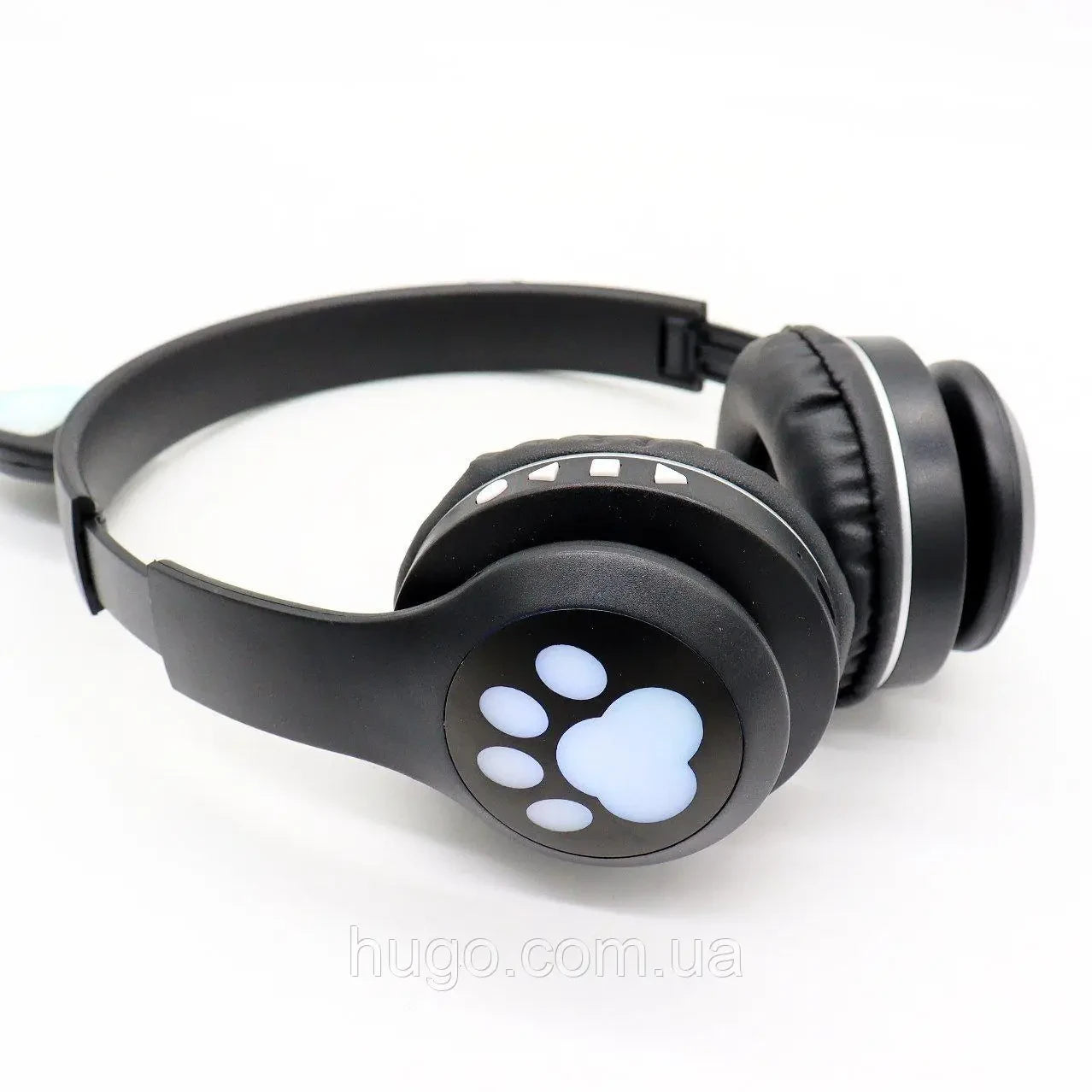 Бездротові навушники Котячі вушка VZV-23M, Чорні / Дитячі навушники з підсвічуванням та мікрофоном