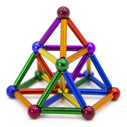 Магнітний конструктор палички та кульки, на 63 елементи / Дитячий конструктор для розвитку на магнітах