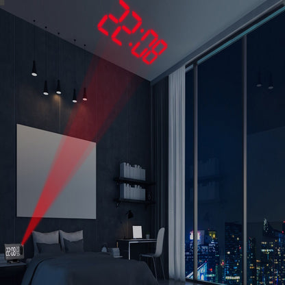 Дзеркальний годинник з проектором часу, DS-3618LP, Чорний / Настільний електронний годинник з будильником і календарем