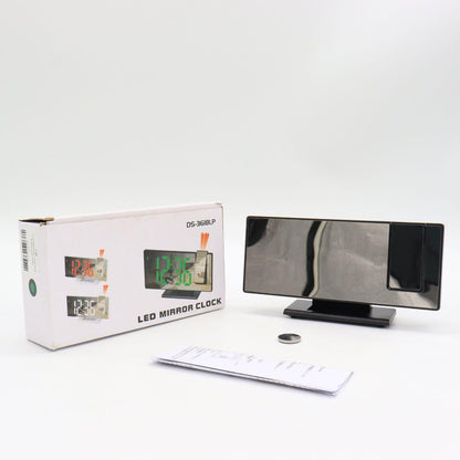 Дзеркальний годинник з проектором часу, DS-3618LP, Чорний / Настільний електронний годинник з будильником і календарем
