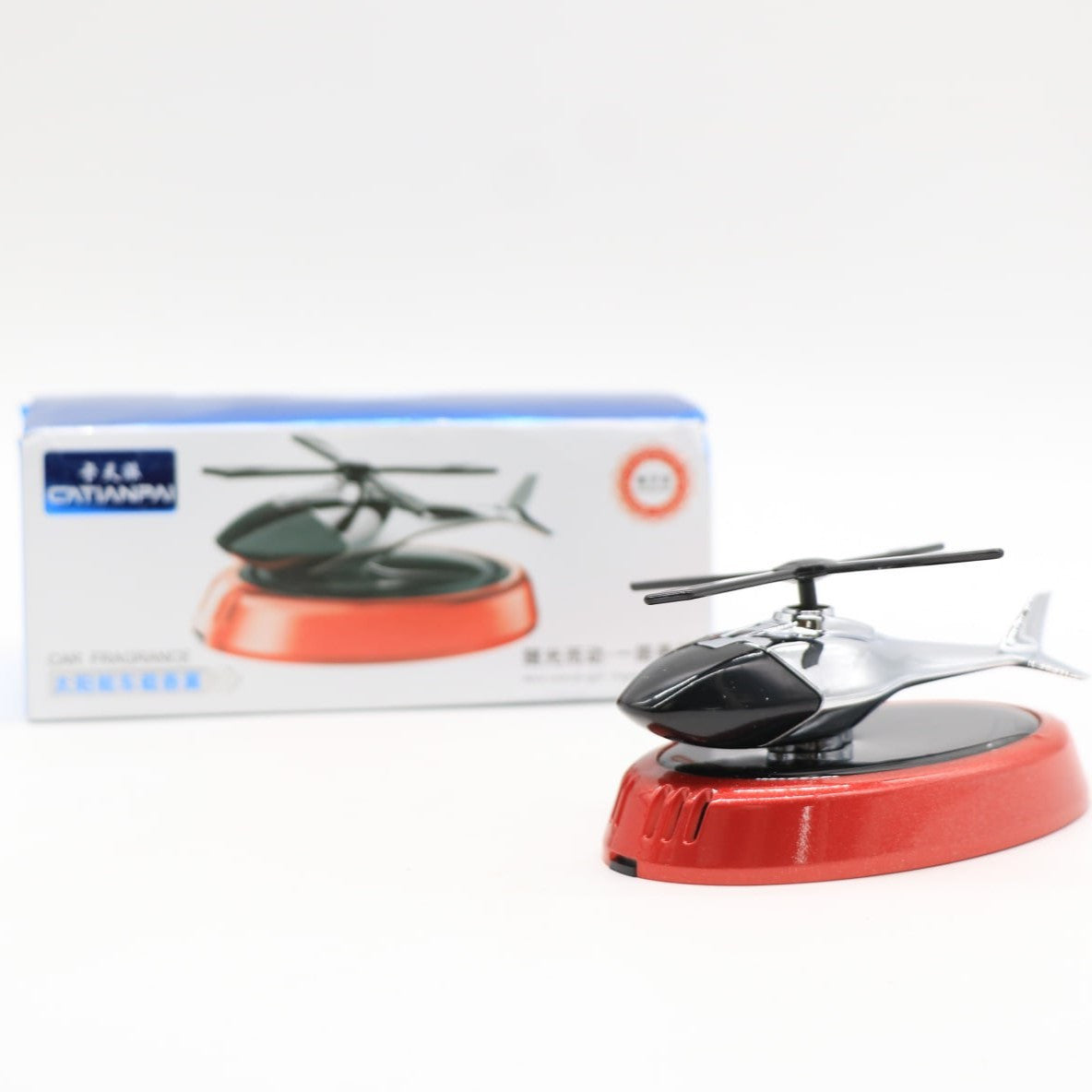 Автомобільний ароматизатор із сонячною панеллю Вертоліт, Червоний / Пахучка в авто / Ароматизатор в машину