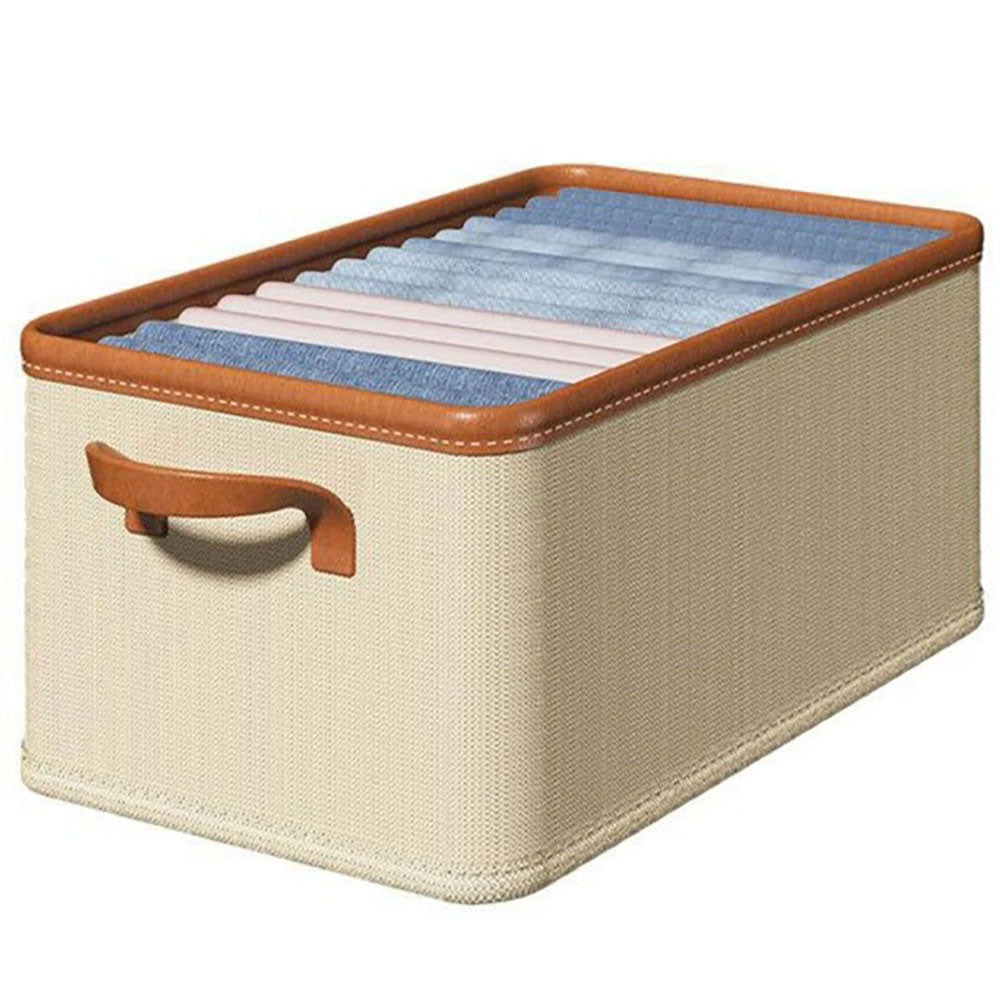 Коробка-органайзер для зберігання речей 23л, 50х30х20см, Бежевий / Органайзер для речей у шафу / Кошик для одягу