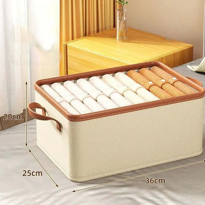 Коробка-органайзер для зберігання речей 23л, 50х30х20см, Бежевий / Органайзер для речей у шафу / Кошик для одягу