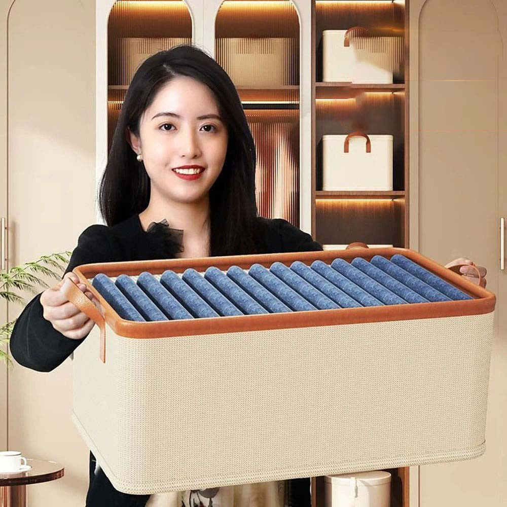 Коробка-органайзер для зберігання речей 23л, 50х30х20см, Бежевий / Органайзер для речей у шафу / Кошик для одягу