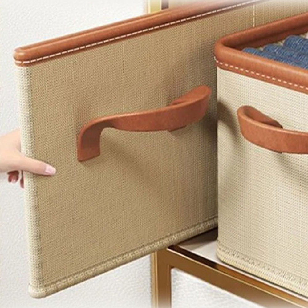 Коробка-органайзер для зберігання речей 23л, 50х30х20см, Бежевий / Органайзер для речей у шафу / Кошик для одягу
