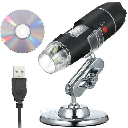 Цифровий мікроскоп на підставці 2MP, 1600x, від USB / Трихоскоп / Електронний мікроскоп для пайки