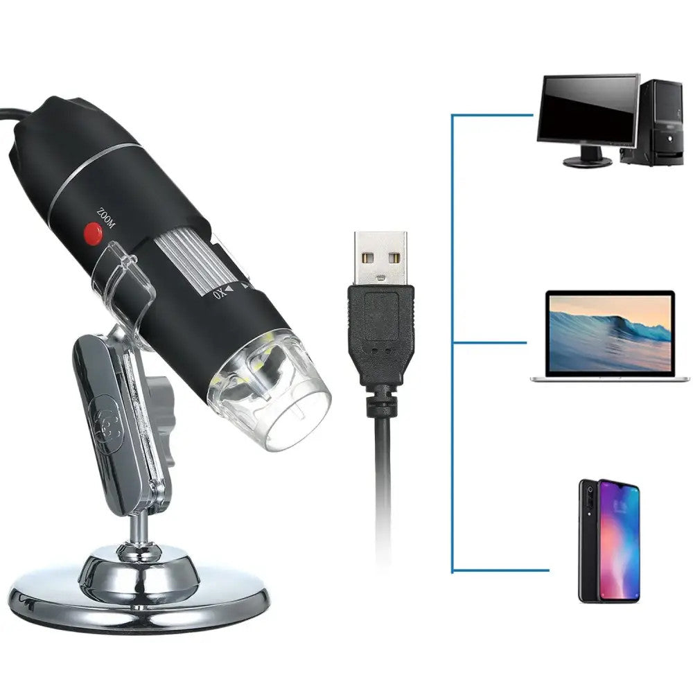 Цифровий мікроскоп на підставці 2MP, 1600x, від USB / Трихоскоп / Електронний мікроскоп для пайки