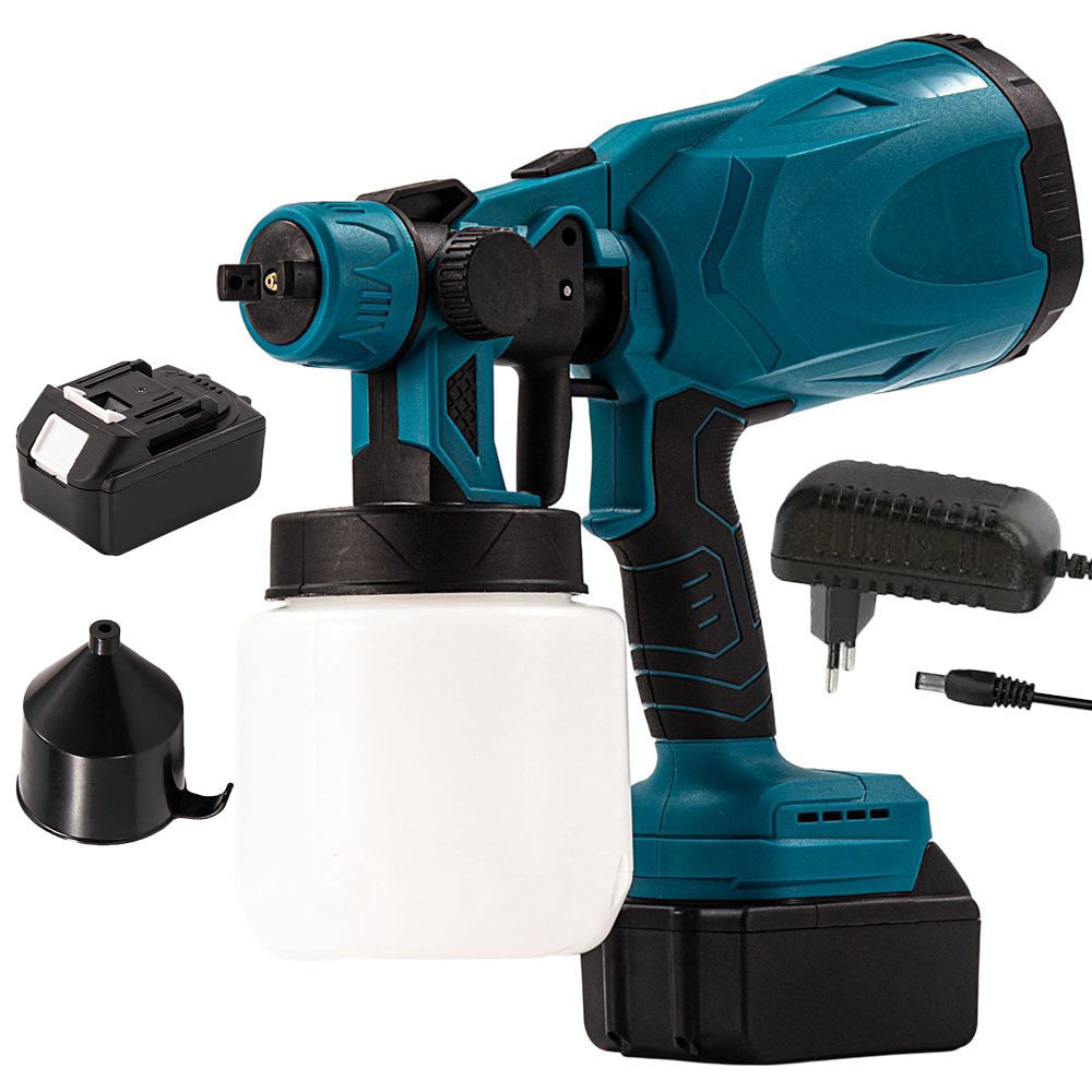 Акумуляторний фарбопульт 800мл + 2 АКБ 48V, KRAFFTEC / Пульверизатор для фарби / Портативний фарбопульт