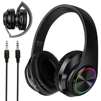 Бездротові навушники B39, з мікрофоном, Чорні / Bluetooth навушники з LED підсвічуванням, SD, AUX