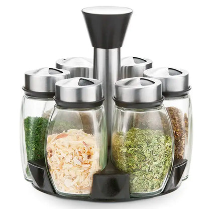 Набір для спецій 6 баночок на підставці Spice carousel / Карусель для спецій / Баночки для спецій