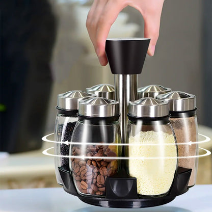 Набір для спецій 6 баночок на підставці Spice carousel / Карусель для спецій / Баночки для спецій