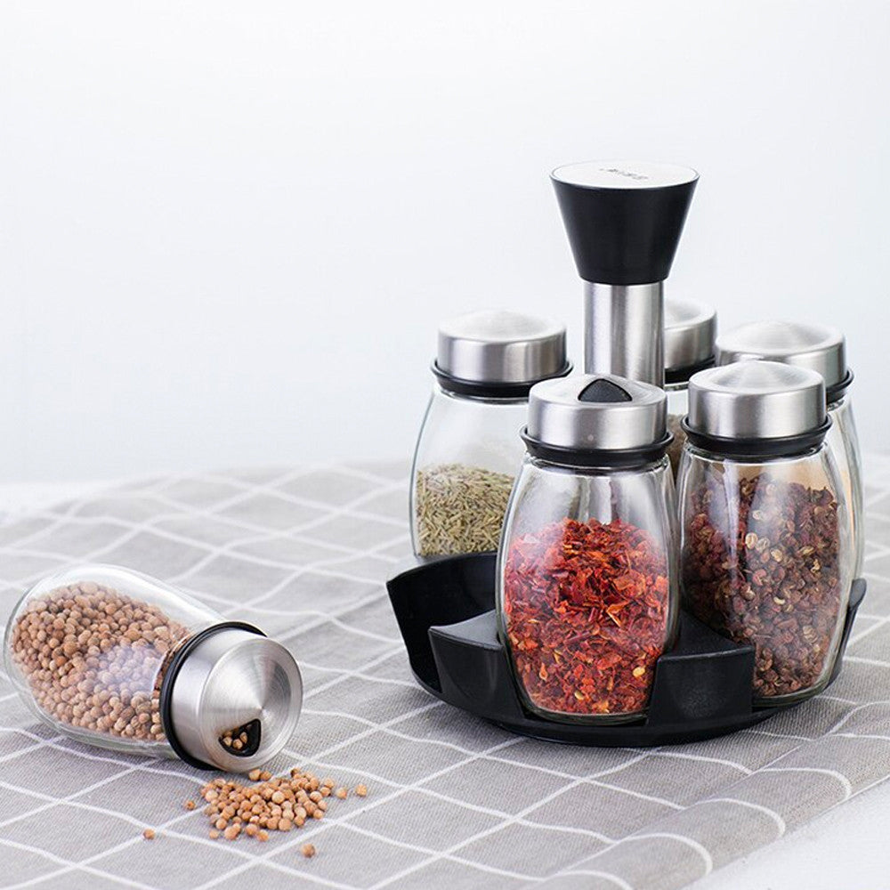 Набір для спецій 6 баночок на підставці Spice carousel / Карусель для спецій / Баночки для спецій