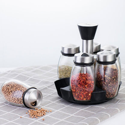 Набір для спецій 6 баночок на підставці Spice carousel / Карусель для спецій / Баночки для спецій