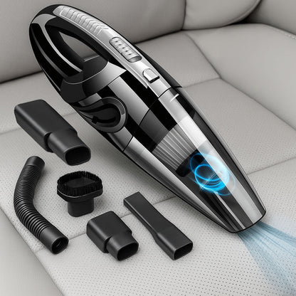 Автомобільний пилосос 120Вт, 2200 мАг + 5 насадок / Бездротовий пилосос в авто / Портативний пилосос