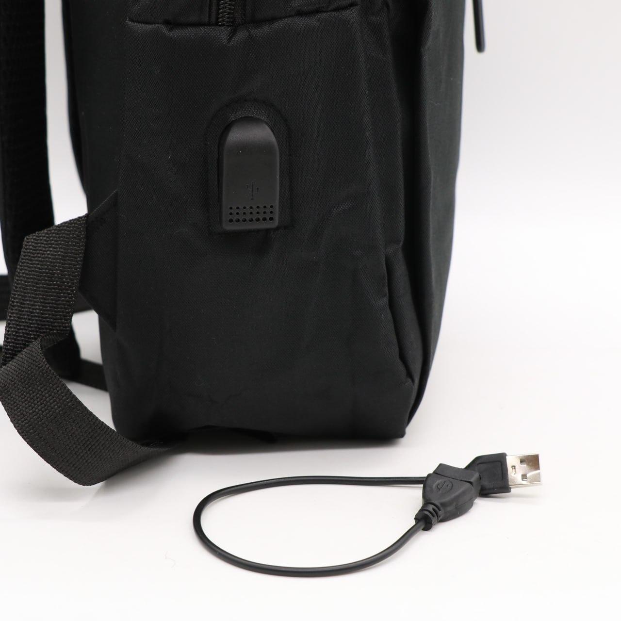 Чоловічий рюкзак 3в1 з сумкою та гаманцем (18л, 42х33х10 см) з USB, Чорний / Шкільний рюкзак