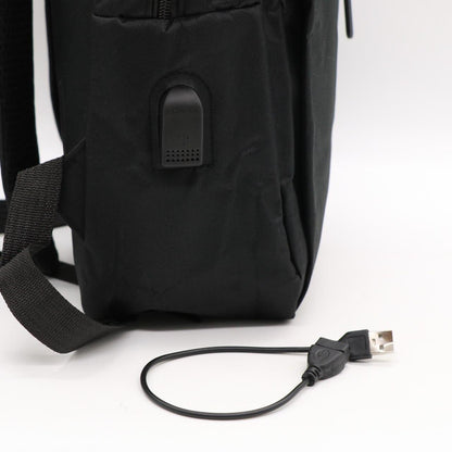 Чоловічий рюкзак 3в1 з сумкою та гаманцем (18л, 42х33х10 см) з USB, Чорний / Шкільний рюкзак