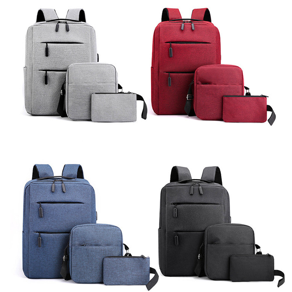 Рюкзак міський, 18л, 42х33х10 см, з сумкою та гаманцем 9018, Сірий / Місткий рюкзак для ноутбука