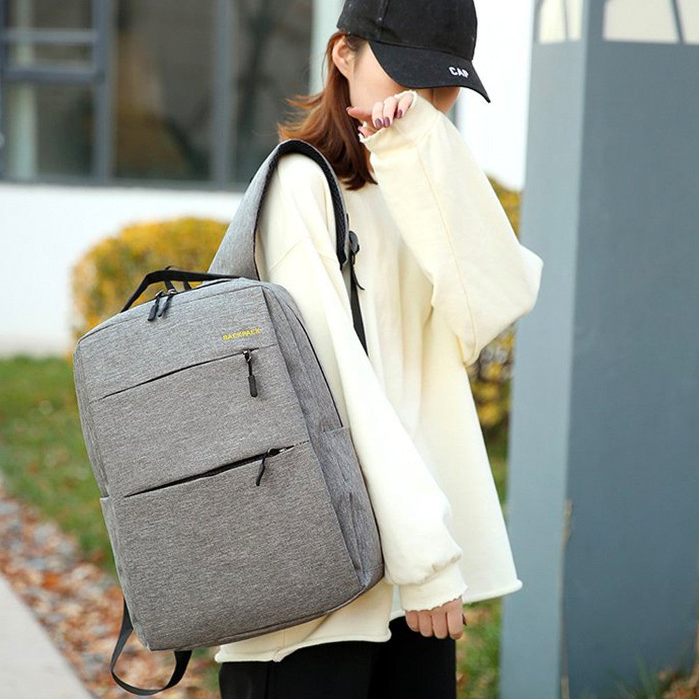 Рюкзак міський, 18л, 42х33х10 см, з сумкою та гаманцем 9018, Сірий / Місткий рюкзак для ноутбука