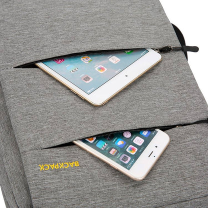 Рюкзак міський, 18л, 42х33х10 см, з сумкою та гаманцем 9018, Сірий / Місткий рюкзак для ноутбука