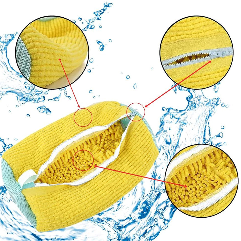 Мішок для прання взуття 39х19см, Жовтий / Захисний чохол для прання кросівок / Сумка-мішок для прання