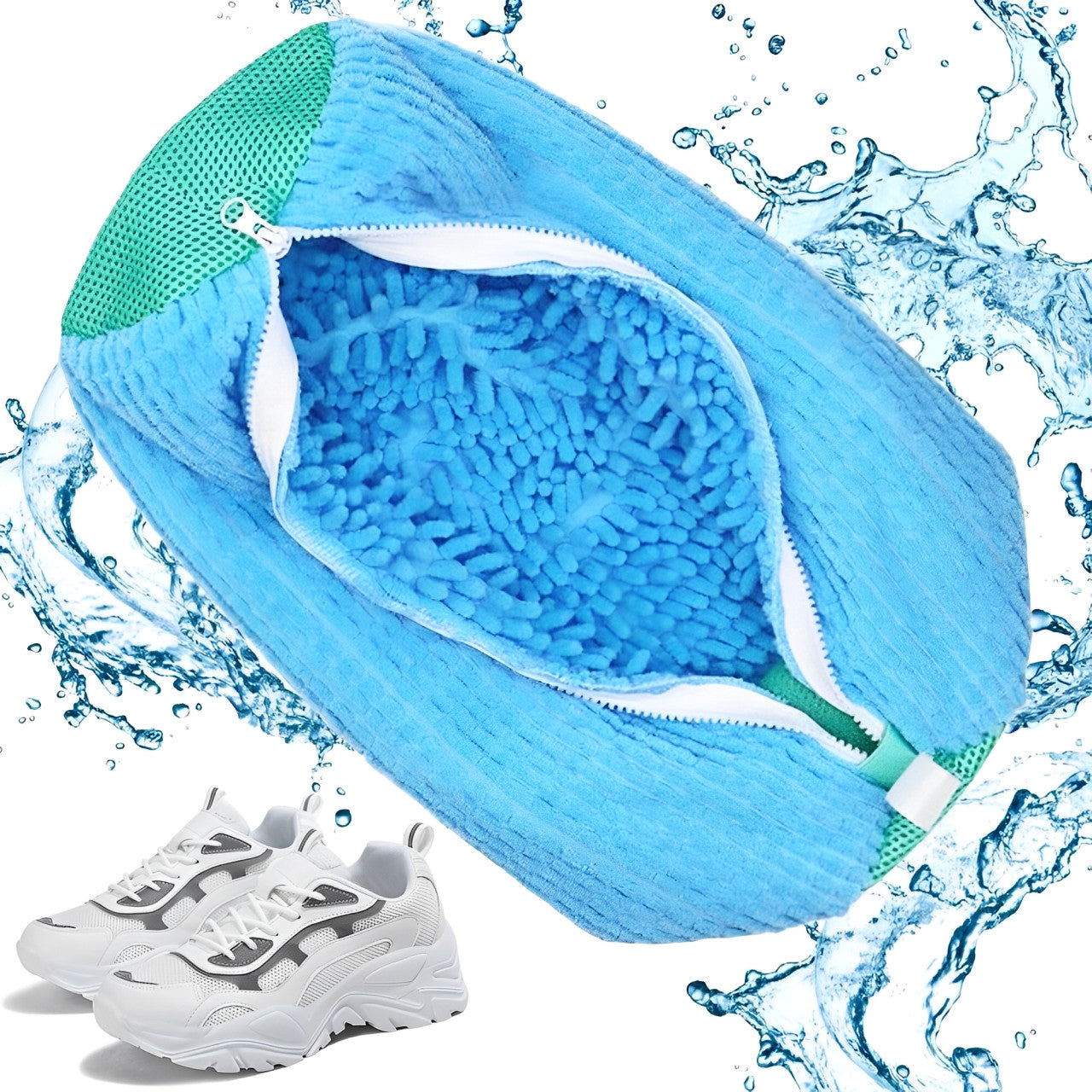 Мішок для прання взуття 39х19см, Синій / Захисний чохол для прання кросівок / Сумка-мішок для прання