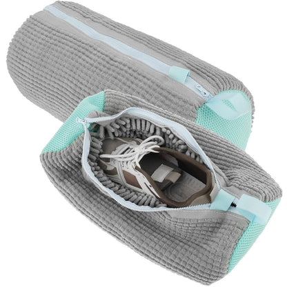 Мішок для прання взуття 39х19см, Сірий / Захисний чохол для прання кросівок / Сумка-мішок для прання
