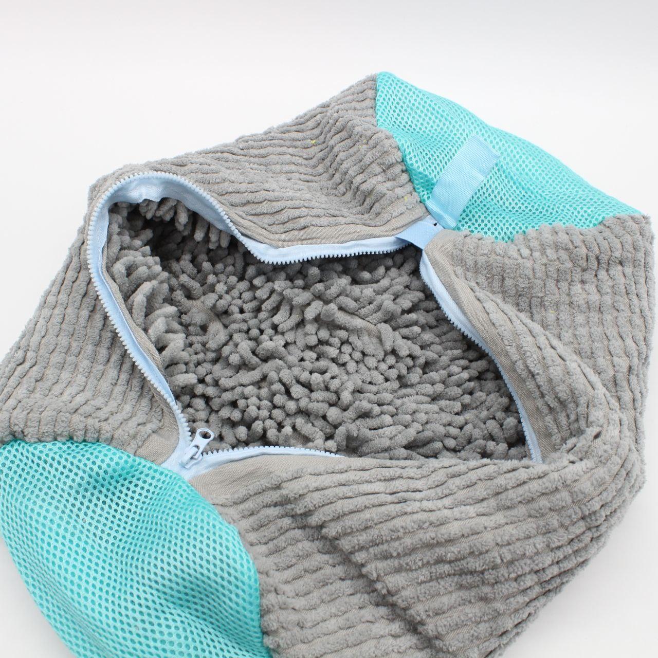 Мішок для прання взуття 39х19см, Сірий / Захисний чохол для прання кросівок / Сумка-мішок для прання