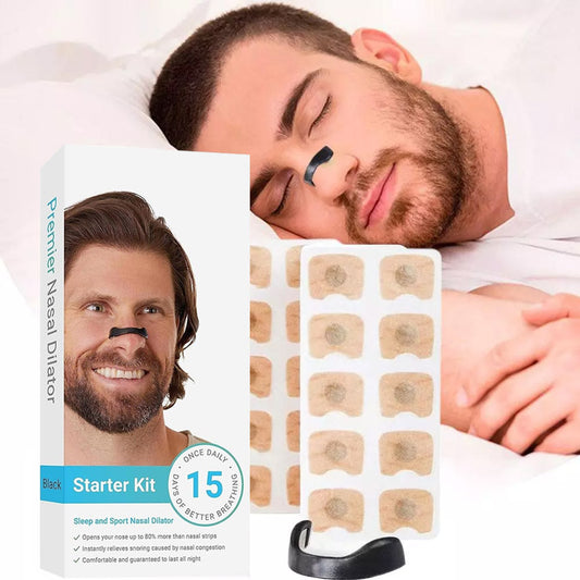 Магнітний розширювач для носа, 30 штук, Чорний / Магнітні смужки для покращення дихання / Антихрап для носа