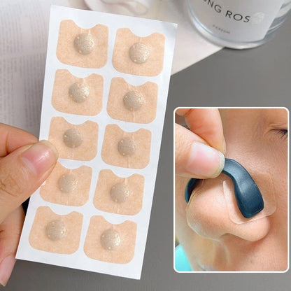 Магнітний розширювач для носа, 30 штук, Чорний / Магнітні смужки для покращення дихання / Антихрап для носа